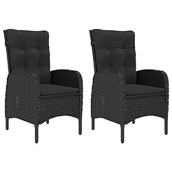 Acheter Salle à manger de jardin 3 pcs,Table et chaise à dîner Noir -MN80768