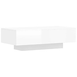 Maison Chic Tabls basse,Table Console pour salon blanc brillant 100x49,5x31 cm bois d'ingénierie -MN74695