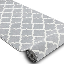 RUGSX TAPIS DE COULOIR BCF MORAD Trelis Treillis marocain gris crème 100 cm 100x300 cm