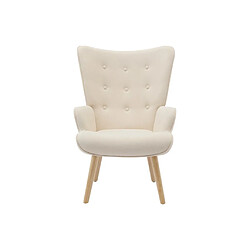 Vente-Unique Fauteuil en tissu beige VATELY