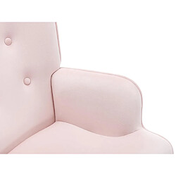 Vente-Unique Fauteuil en velours rose VATELY pas cher