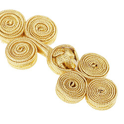 Avis 10 paires de boutons de noeud chinois trois roues pour cheongsam tang costume or