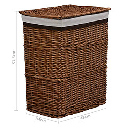 vidaXL Panier à linge Marron Saule pas cher