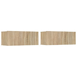 Maison Chic Meubles TV 2 pcs pour salon Chêne sonoma 80x30x30 cm Bois d'ingénierie -MN56627