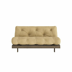 Acheter Inside 75 Canapé convertible futon ROOTS pin carob brown matelas wheat beige couchage 160x200 cm