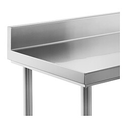 Avis Helloshop26 Table de travail acier inoxydable plan de travail en inox plan de travail professionnel table de travail cuisine adossée dosseret 150 x 60 cm 159 kg 14_0005099