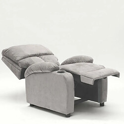 Acheter Produceshop Fauteuil relax inclinable avec repose-pieds en microfibre de velours Lucrezia, Couleur: Gris