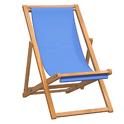 Maison Chic Chaise de terrasse jardin,fateuill d'extérieur Teck 56x105x96 cm Bleu -GKD78731