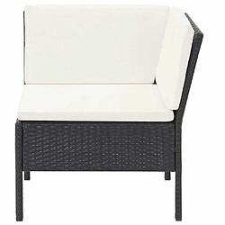 Acheter Maison Chic Salon de jardin 3 pcs + coussins - Mobilier/Meubles de jardin - Table et chaises d'extérieur Résine tressée Noir -MN37614