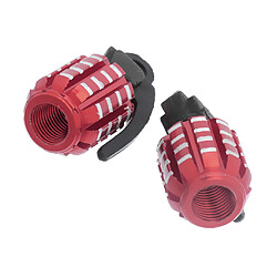 Acheter 2pcs Grenades Bouchons Anti-poussière De Valve De Pneu Forme Du Pneu Pour Voiture Moto Vélo -Red