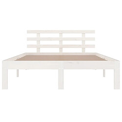 Acheter Maison Chic Lit adulte - Lit simple Cadre de lit,Structure du lit Contemporain Blanc Bois massif 160x200 cm -MN33182