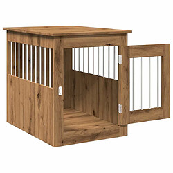 Acheter vidaXL Meuble de cage pour chiens chêne artisanal 55x75x65 cm