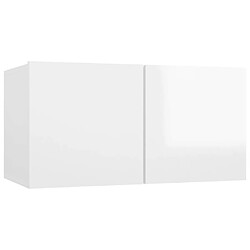 Maison Chic Ensemble de meubles TV 6 pcs | Banc TV Moderne pour salon | Meuble de Rangement - Blanc brillant Aggloméré -MN84921 pas cher