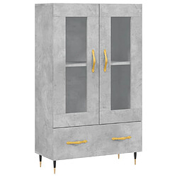 vidaXL Buffet haut gris béton 69,5x31x115 cm bois d'ingénierie