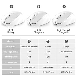 Acheter Souris sans fil rechargeable 24G 2.4G Bluetooth Souris optique ergonomique sans fil pour ordinateur portable