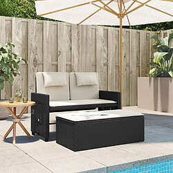 Avis Maison Chic Banc inclinable de jardin avec coussins| Banc d'extérieur noir résine tressée -GKD71638