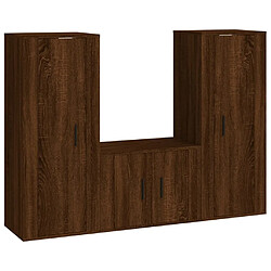 Maison Chic Ensemble de meubles TV 3 pcs pour salon - Chêne marron Bois d'ingénierie -MN13391