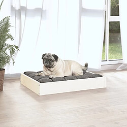 Maison Chic Niche Lit pour chien | Panier couchage pour chien Blanc 61,5x49x9 cm Bois de pin solide -GKD87203 pas cher