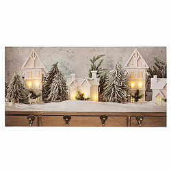 BigBuy Christmas Cadre Noël Multicouleur Bois Toile 60 x 30 x 1,8 cm