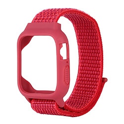 Wewoo Pour Apple Watch Series 5 & 4 44 mm / 3 & 2 & 1 42 mm Bracelet de montre en nylon avec crochet et fermeture à boucle rouge