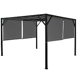 Decoshop26 Pergola pavillon de jardin terrasse auvent stable 6cm gris 3x3m 04_0004069 pas cher