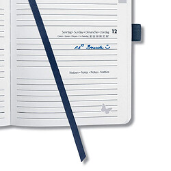 SIGEL J0204 Agenda semainier Jolie 2020, couverture rigide, 9, 5 x 15 cm, bleu et beige pas cher