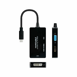 Avis Adaptateur USB C vers VGA/HDMI/DVI NANOCABLE 10.16.4301-ALL 20 cm Noir 4K Ultra HD