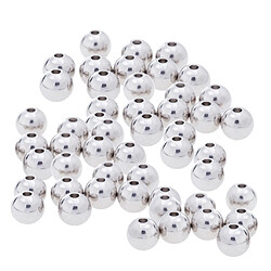 50pcs argent en acier inoxydable rond entretoise perles bricolage fabrication de bijoux 6mm x 5mm