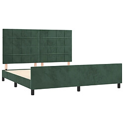 Acheter Maison Chic Lit adulte - Cadre Structure de lit avec tête de lit Contemporain Vert foncé 160x200 cm Velours -MN11266