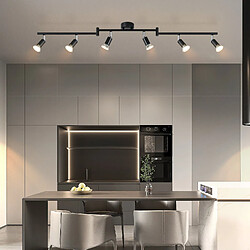 Acheter NETTLIFE 6 Spots de plafond en métal GU10 noir orientables à 330° pour cuisine salon chambre