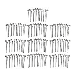 10pcs bricolage pinces à cheveux vierges métalliques côté peigne 12 accessoires de cheveux argent