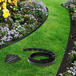 Acheter Idmarket Bordurette de jardin flexible 10 M noire hauteur 5 CM + 30 piquets