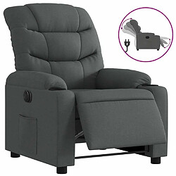 Maison Chic Fauteuil Relax pour salon, Fauteuil inclinable électrique Gris foncé Tissu -GKD87978