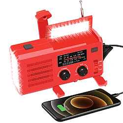 Acheter Universal Portable d'urgence générateur solaire manuel AM/FM/NOAA SOS météo torche étanche 4000mA téléphone portable chargeur radio |