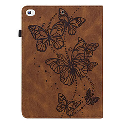 Etui en PU motif papillon avec support et porte-cartes marron pour votre Apple iPad Mini/2/3/4/mini (2019) 7.9 pouces