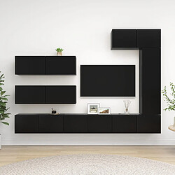 vidaXL Ensemble de meuble TV 7 pcs Noir Bois d'ingénierie