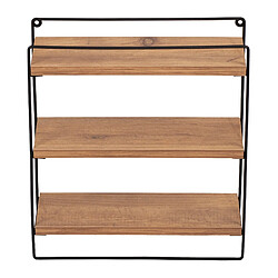 Helloshop26 Étagère murale skovbo à 3 niveaux 43 x 37,5 x 11 cm noir effet bois 03_0007049