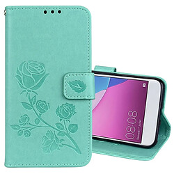 Wewoo Housse Étui vert et rose pour Huawei P9 Lite Mini Gaufré Horizontal Flip Environnementale PU en cuir avec Titulaire & Fentes cartes Portefeuille