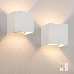 NETTLIFE Set de 2 Lampes Murales LED Ext, Blanc Chaud IP65, pour Maison, Chambre à Coucher, Cage d’Escalier