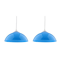 Paire Lustre Abat-Jour Abat-Jour Suspension Luminaire Bleu