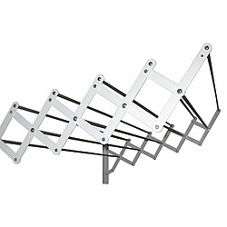 Sauvic 89760-Séchoir Extensible, plastifié Blanc avec 10 Barres en Aluminium, 100 cm.