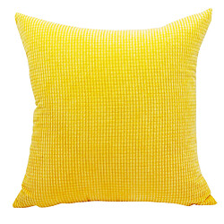 Taie D'oreiller à Jet Doux Housse De Coussin De Taille De Canapé Carré Jaune 60 X 60 Cm