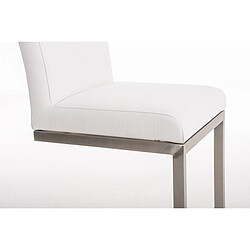 Decoshop26 Tabouret de bar x1 design moderne support en acier inoxydable assise en tissu blanc 10_0005321 pas cher