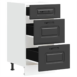 Acheter vidaXL Armoire de cuisine Kalmar noir bois d'ingénierie