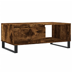 vidaXL Table basse Chêne fumé 90x50x36,5 cm Bois d'ingénierie