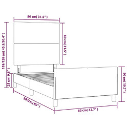 vidaXL Cadre de lit sans matelas noir 80x200 cm similicuir pas cher