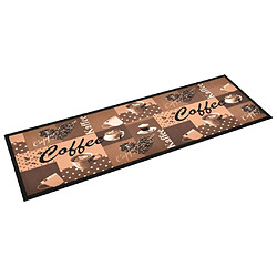 vidaXL Tapis de cuisine lavable Marron café 60x180 cm