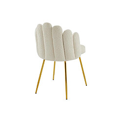 Lot de 6 chaises en tissu bouclette et métal doré - Crème - ALTINAM de Pascal MORABITO pas cher