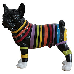 Figurine Boston Terrier Kuatéh Nix 32x14x30 cm Noir à Rayures