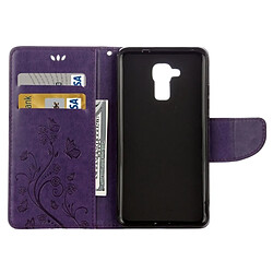 Acheter Wewoo Housse Étui Violet pour Huawei Honor 5c fleurs pressées motif papillon horizontal en cuir flip avec support & Slots de cartes Portefeuille & Longe